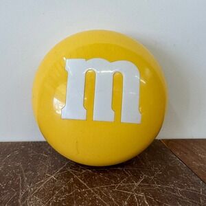 M&Ms Yellow Candy Dish Large Plastic Round Snack Bowl Mars Inc